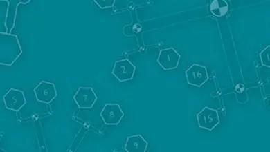 Close-up of an abstract teal background with interconnected hexagons, each containing a number.