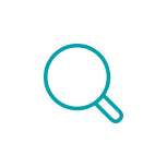 Icon featuring a magnifying glass, representing search functionality